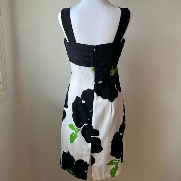 Jessica Howard Floral Midi Dress, Size 6, Green/White/Black, Square Neck - Picture 4 of 9